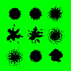 Set of ink blots illustration