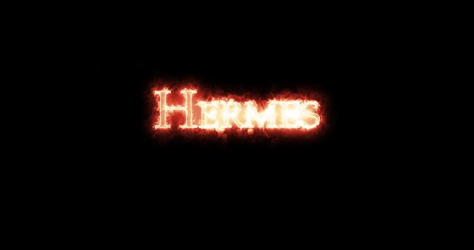 Hermes written with fire. Loop