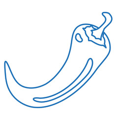capsicum, chilli, paprika or chilly, blue linear icon on white isolated background