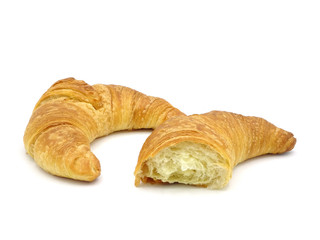 fresh croissant isolated on white background