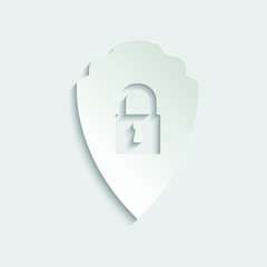 paper protect icon. secure   icon. Shield  sign vector