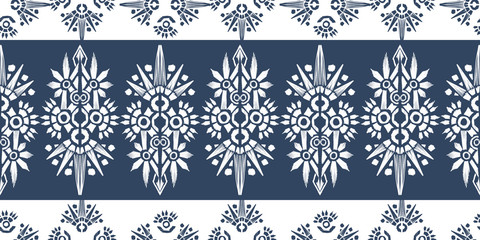 Old style ikat color etnical tribal hand - drawn pattern navajo motif for packing, wallpaper, batik