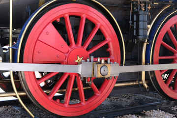 Fototapeta na wymiar Steam train wheels 
