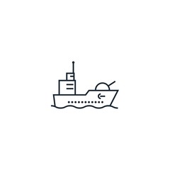warship creative icon. From War icons collection. Isolated warship sign on white background