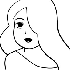 Woman drawing on white background