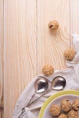 Healthy Oatmeal Snacks Energy Balls with Oats Almond Butter and Honey