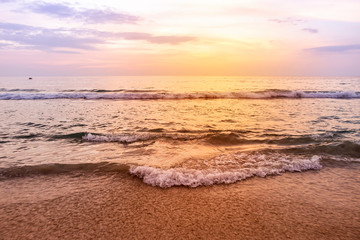 Beautiful sunset in Southern Thailand beach, relaxing time, nature concept, holiday and vacation destination