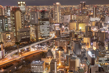 Fototapeta na wymiar 美しい大阪の夜景　大阪駅周辺