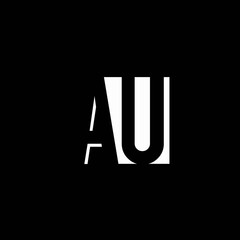 AU logo monogram with negative space designs template