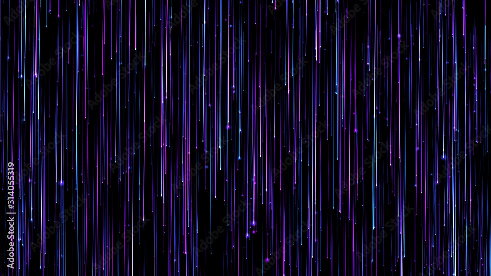 Wall mural abstract light background. bright luminous glowing lines. 3d rendering dynamic lights shape on dark 