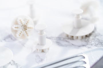 Fondant snowflake shapes