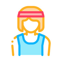 Female Athlete Sportsman Icon Vector. Outline Female Athlete Sportsman Sign. Isolated Contour Symbol Illustration