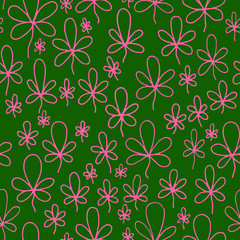 abstract seamless background with plants fabric print vector illustration