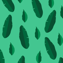 Concept flat design green banana leaf on background