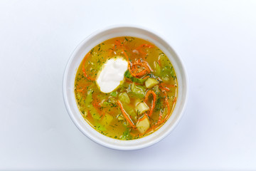 vegetable soup with sour cream