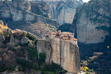 Fototapeta na wymiar The Monasteries of Meteora an UNESCO World Heritage. The Holy Monastery of Roussanou. Kalambaka (Kalabaka), Greece.