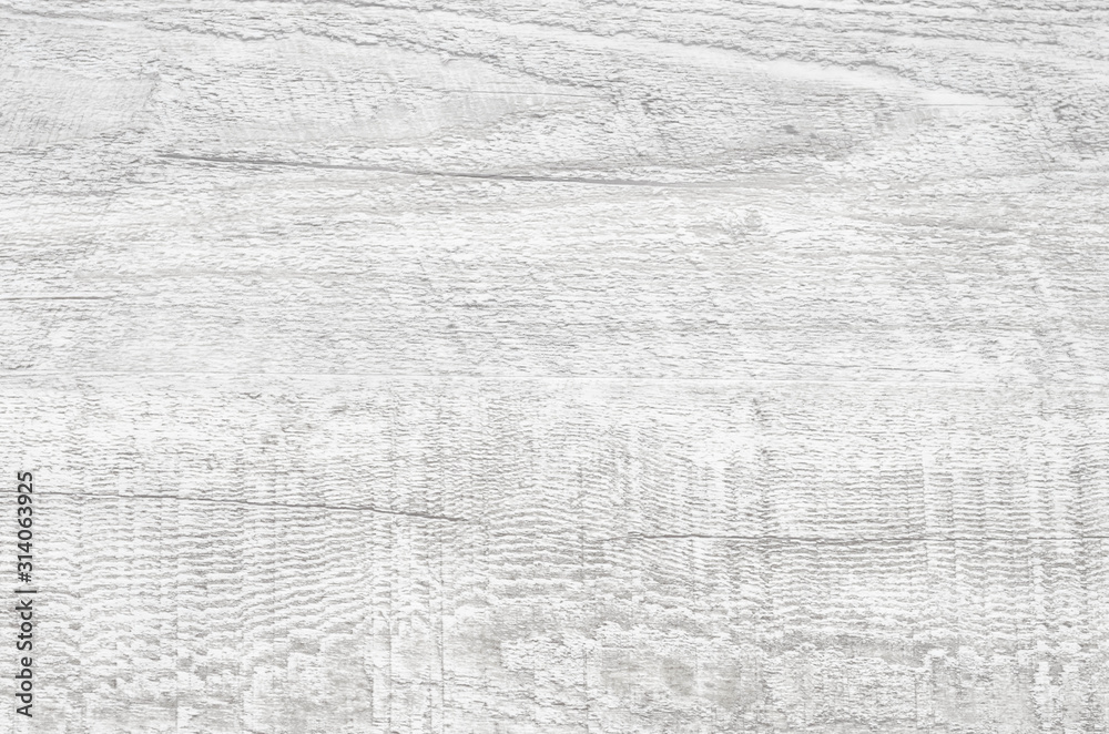 Wall mural White wood plank texture for background.