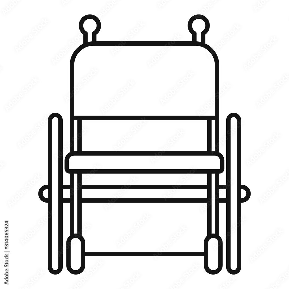 Sticker empty wheelchair icon. outline empty wheelchair vector icon for web design isolated on white backgro