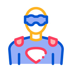 Super Hero Man Icon Vector. Outline Super Hero Man Sign. Isolated Contour Symbol Illustration