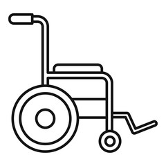 Patient wheelchair icon. Outline patient wheelchair vector icon for web design isolated on white background