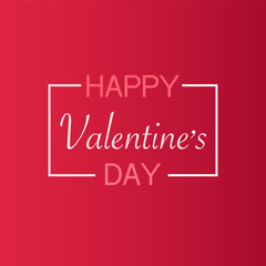 happy Valentine's Day card on red background vector eps