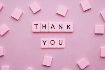Thank You on pink background. International day of the Thank You. January 11th.