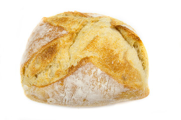 miche de pain sur un fond blanc