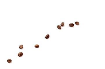 Coffee beans. Isolated on a white background.	
