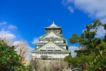 Beautiful scene in the park of Osaka Castle