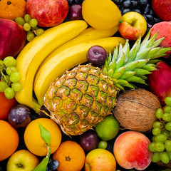 Organic food background. different fruits