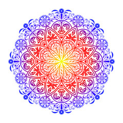 mandala gradient background in purple, red and yellow, free vector