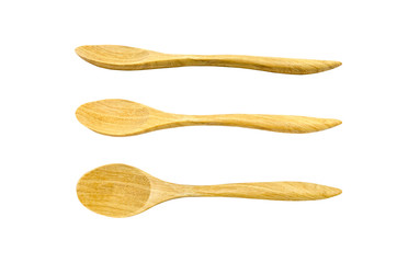 wooden spoon isolated over a white background.