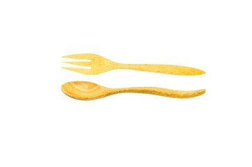 wooden spoon isolated over a white background.