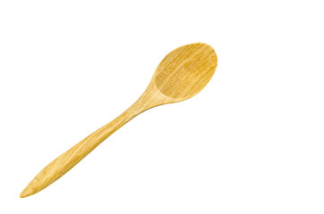 wooden spoon isolated over a white background.