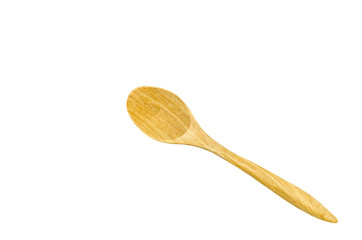 wooden spoon isolated over a white background.