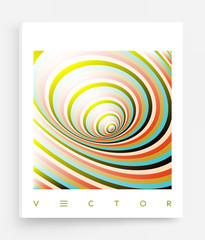 Cover design template. Abstract swirl background. Pattern with optical illusion. Vector illustration.