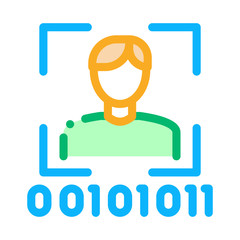Human Binary Code Icon Vector. Outline Human Binary Code Sign. Isolated Contour Symbol Illustration