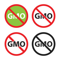 gmo free sign set, non gmo icons