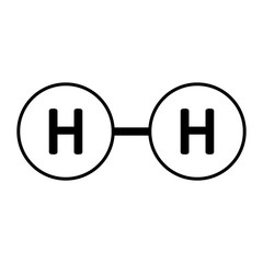 Fototapeta premium Hydrogen molecule icon.