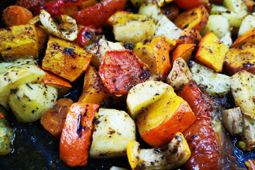 grilled vegetable background