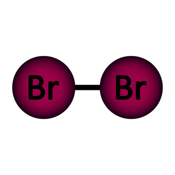 Bromine molecule icon.