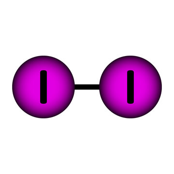 Iodine molecule icon.