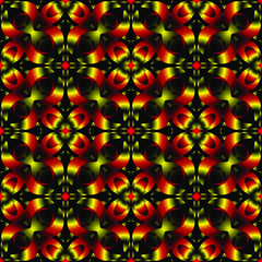 Repeating endless seamless pattern with flowers on a black background