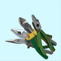 pliers on white background