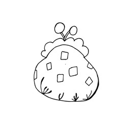 Cute single purse or bag. Vector illustration drawn by hand for clothing, poster, textile, fabric, cover, greeting card, decoupage. Scandinavian style.