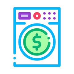 Money Laundering Washing Machine Icon Vector. Outline Money Laundering Washing Machine Sign. Isolated Contour Symbol Illustration