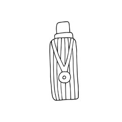 Cute single perfume bottle. Vector illustration drawn by hand for clothing, poster, textile, fabric, greeting card,  cover, decoupage. Scandinavian style.