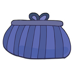 Cute single purse or bag. Illustration drawn by hand for clothing, poster, textile, fabric, cover, greeting card, decoupage. Scandinavian style.