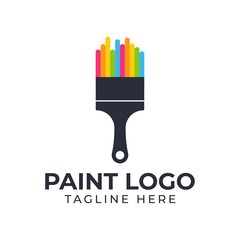paint brush logo design template