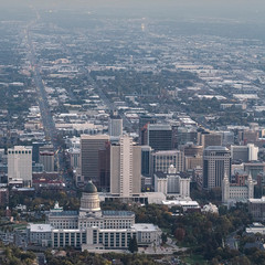 Square frame Aerial view of the Utah State Capitol Building